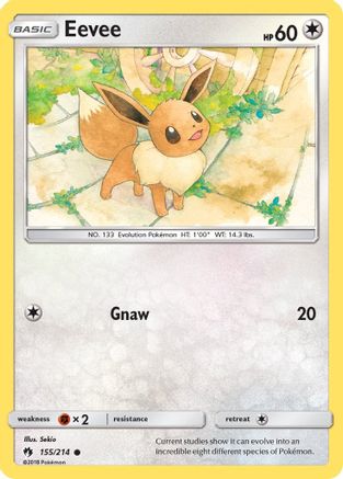 Eevee 155/214  - Reverse Holofoil SM  Lost Thunder - Common