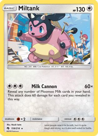Miltank 158/214  - Reverse Holofoil SM  Lost Thunder - Rare