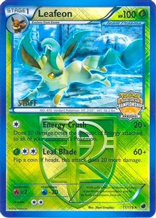 Leafeon 011/116  - Reverse Holofoil League & Championship Cards - Promo