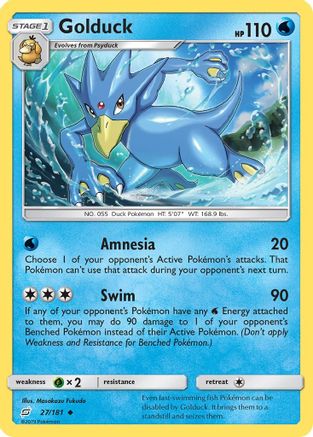 Golduck 027  - Reverse Holofoil SM  Team Up - Uncommon