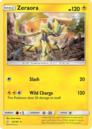 Zeraora 052/181  - Reverse Holofoil SM  Team Up - Holo Rare
