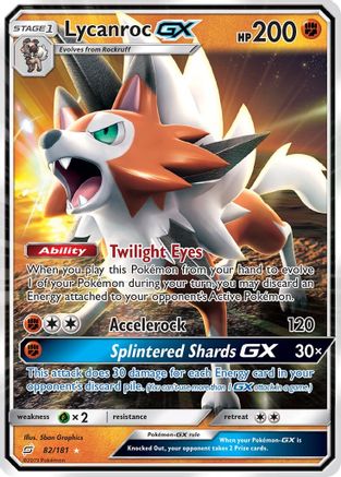 Lycanroc GX 082/181  - Holofoil SM  Team Up - Ultra Rare