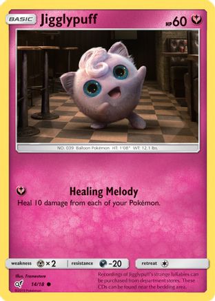 Jigglypuff (Holo Common) 014/18  - Holofoil Detective Pikachu - Common