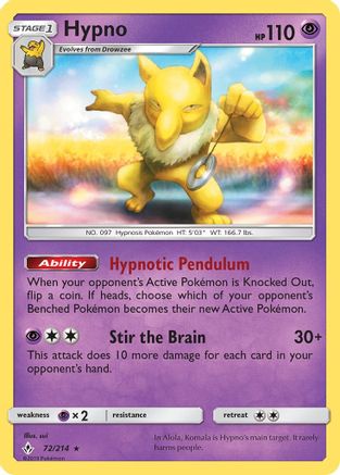 Hypno 072  SM  Unbroken Bonds - Rare