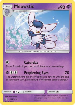 Meowstic 080/214  - Reverse Holofoil SM  Unbroken Bonds - Rare
