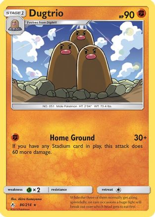 Dugtrio 086  SM  Unbroken Bonds - Rare