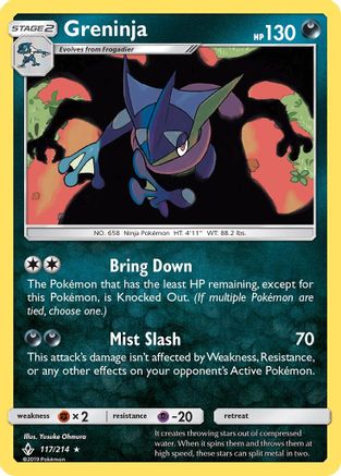 Greninja 117/214  - Reverse Holofoil SM  Unbroken Bonds - Holo Rare