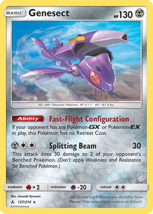 Genesect 127/214  - Reverse Holofoil SM  Unbroken Bonds - Rare