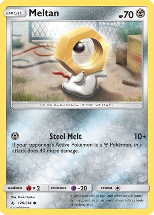 Meltan 128  - Reverse Holofoil SM  Unbroken Bonds - Common