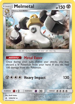 Melmetal 129/214  - Reverse Holofoil SM  Unbroken Bonds - Holo Rare
