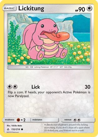 Lickitung 152/214  - Reverse Holofoil SM  Unbroken Bonds - Common