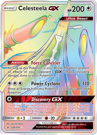 Celesteela GX (Secret) 228  - Holofoil SM  Unbroken Bonds - Secret Rare