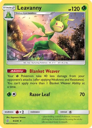 Leavanny 009/236  - Reverse Holofoil SM  Unified Minds - Rare