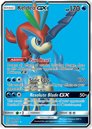 Keldeo GX (Full Art) 219  - Holofoil SM  Unified Minds - Ultra Rare