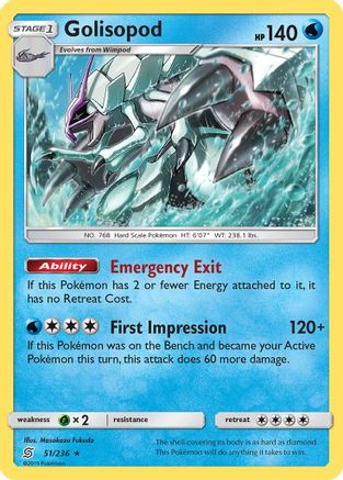 Golisopod 051/236  - Reverse Holofoil SM  Unified Minds - Holo Rare
