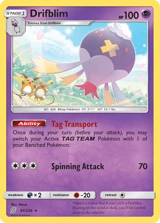 Drifblim 081/236  SM  Unified Minds - Rare