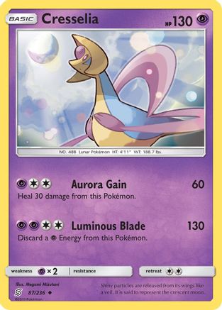 Cresselia 087/236  - Reverse Holofoil SM  Unified Minds - Uncommon