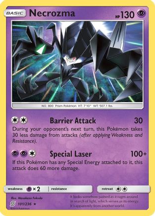 Necrozma 101/236  - Reverse Holofoil SM  Unified Minds - Rare