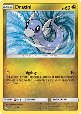 Dratini (147) 147/236  - Reverse Holofoil SM  Unified Minds - Common