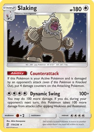 Slaking 170/236  - Reverse Holofoil SM  Unified Minds - Holo Rare