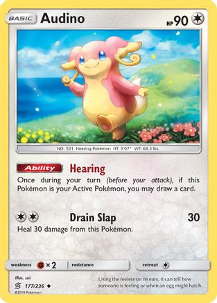 Audino 177/236  - Reverse Holofoil SM  Unified Minds - Uncommon