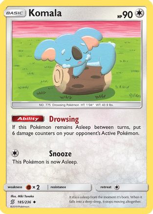Komala 185  - Reverse Holofoil SM  Unified Minds - Uncommon