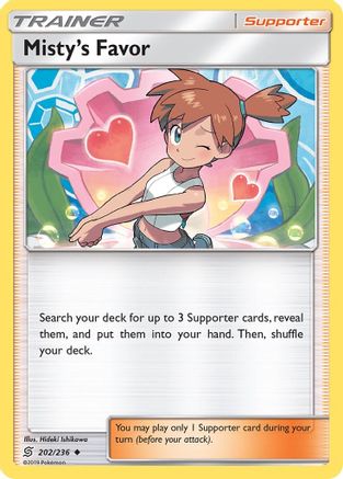 Misty's Favor 202/236  - Reverse Holofoil SM  Unified Minds - Uncommon