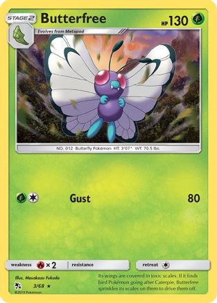 Butterfree 003/68  - Reverse Holofoil Hidden Fates - Rare
