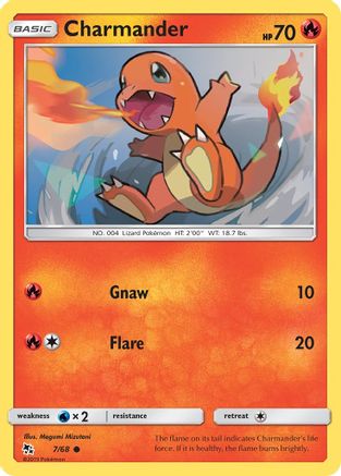 Charmander 007/68  - Reverse Holofoil Hidden Fates - Common