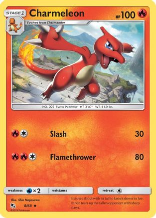 Charmeleon 008/68  - Reverse Holofoil Hidden Fates - Uncommon