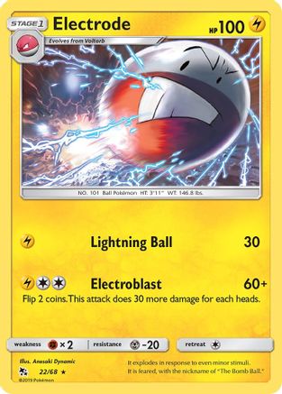 Electrode 022/68  - Reverse Holofoil Hidden Fates - Rare