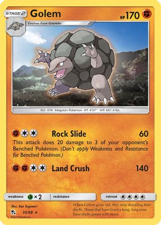 Golem 035/68  - Reverse Holofoil Hidden Fates - Rare