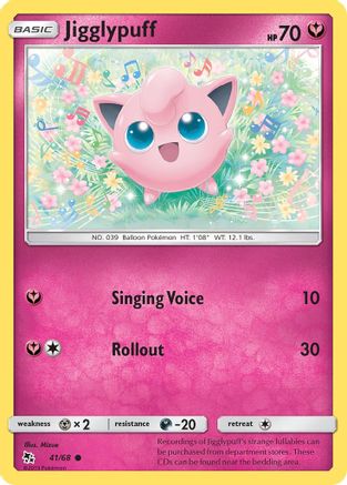 Jigglypuff 041/68  - Reverse Holofoil Hidden Fates - Common