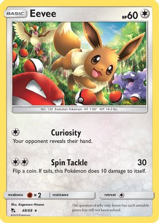 Eevee (48) 048/68  - Holofoil Hidden Fates - Holo Rare