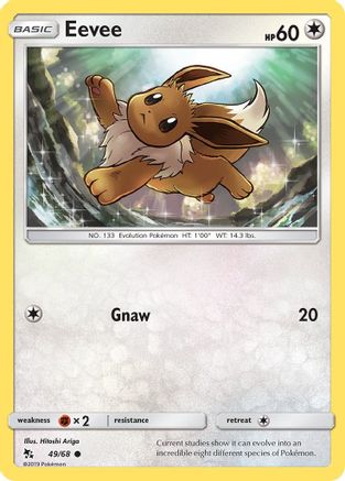 Eevee (49) 049/68  - Reverse Holofoil Hidden Fates - Common