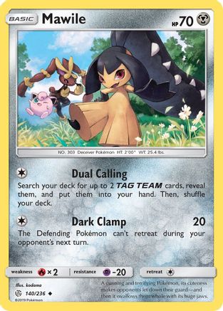 Mawile 140/236  - Reverse Holofoil SM  Cosmic Eclipse - Uncommon