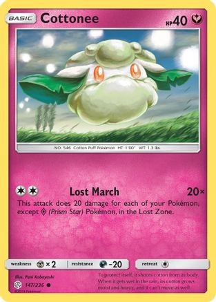Cottonee 147/236  SM  Cosmic Eclipse - Common