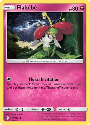 Flabebe 149/236  - Reverse Holofoil SM  Cosmic Eclipse - Common
