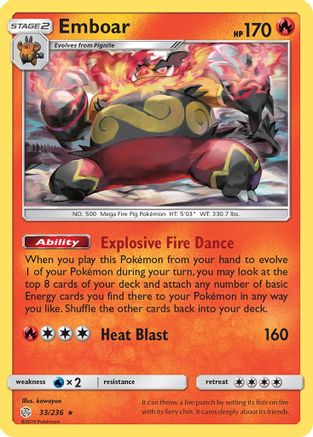 Emboar 033/236  SM  Cosmic Eclipse - Rare