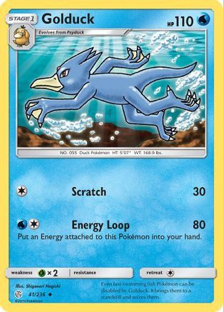 Golduck 041/236  - Reverse Holofoil SM  Cosmic Eclipse - Uncommon
