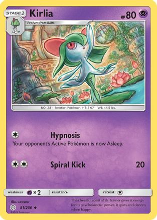 Kirlia 081/236  - Reverse Holofoil SM  Cosmic Eclipse - Uncommon