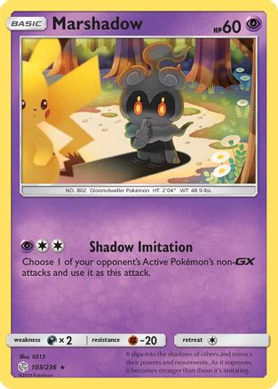Marshadow 103/236  - Reverse Holofoil SM  Cosmic Eclipse - Rare