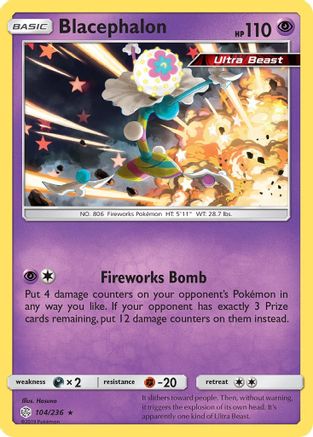 Blacephalon 104/236  - Holofoil SM  Cosmic Eclipse - Holo Rare
