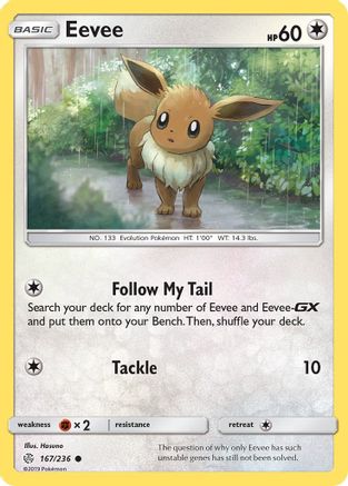 Eevee 167/236  - Reverse Holofoil SM  Cosmic Eclipse - Common