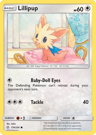 Lillipup 174/236  - Reverse Holofoil SM  Cosmic Eclipse - Common