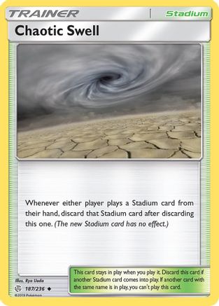 Chaotic Swell 187/236  - Reverse Holofoil SM  Cosmic Eclipse - Uncommon