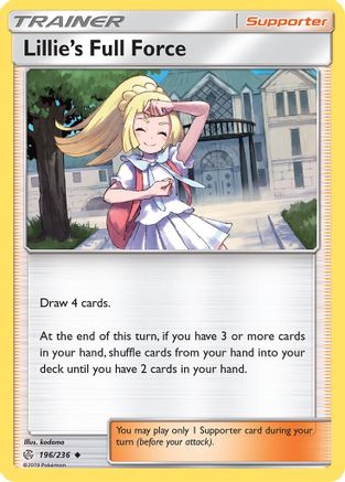 Lillie's Full Force 196/236  - Reverse Holofoil SM  Cosmic Eclipse - Uncommon