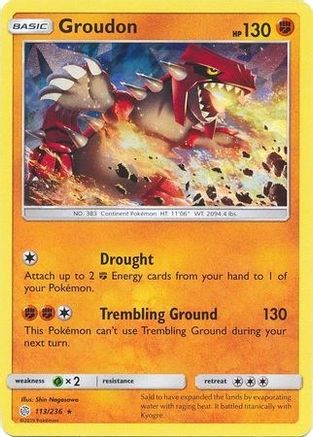 Groudon 113/236  - Holofoil Deck Exclusives - Holo Rare