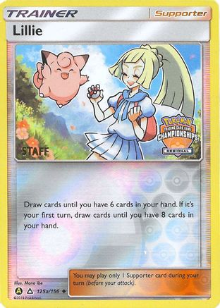Lillie - 215a/156 (Regional Championships) [Staff] 125a/156  - Reverse Holofoil League & Championship Cards - Promo