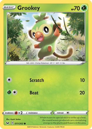 Grookey (011) 011/202  SWSH01 Sword & Shield Base Set - Common